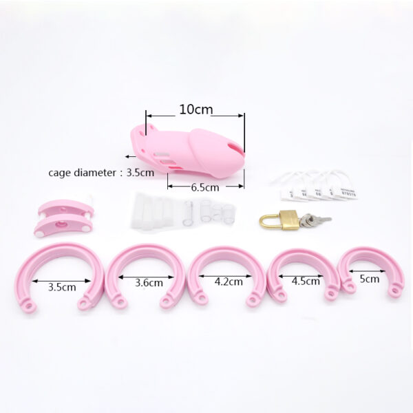 Pink silicone chastity cage