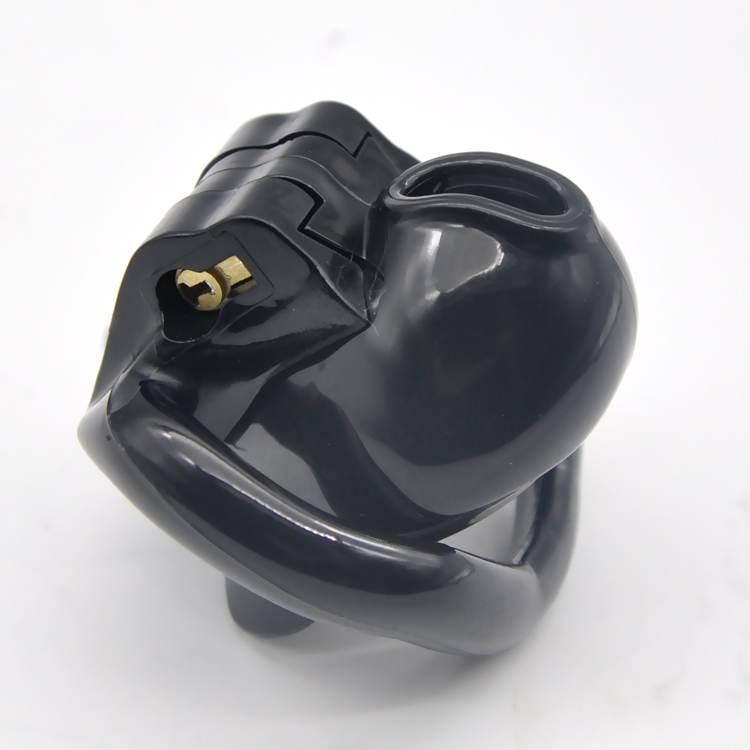 Black resin chastity cage