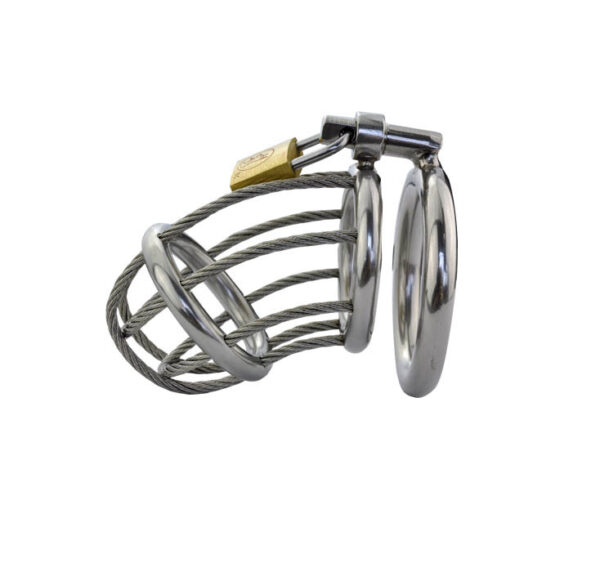 metal chastity cage with steel wire