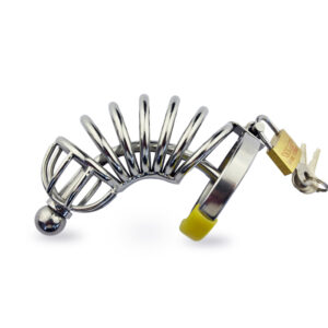Metal chastity cage with catheter