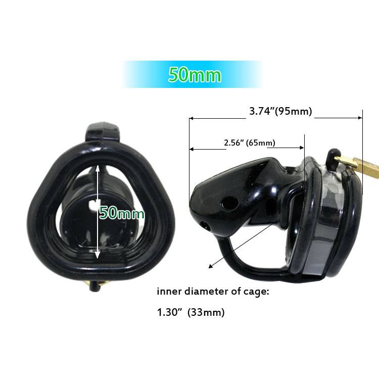 Black silicone chastity cages size
