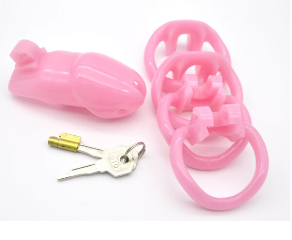 Pink Plastic Chastity Cage