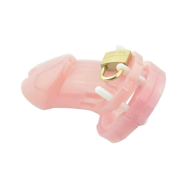 Pink Plastic Chastity Cage