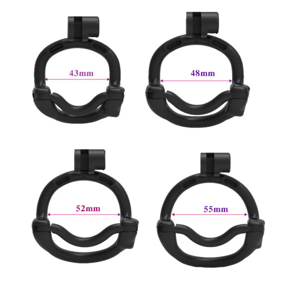 Men Black Silicone Chastity cage snap ring