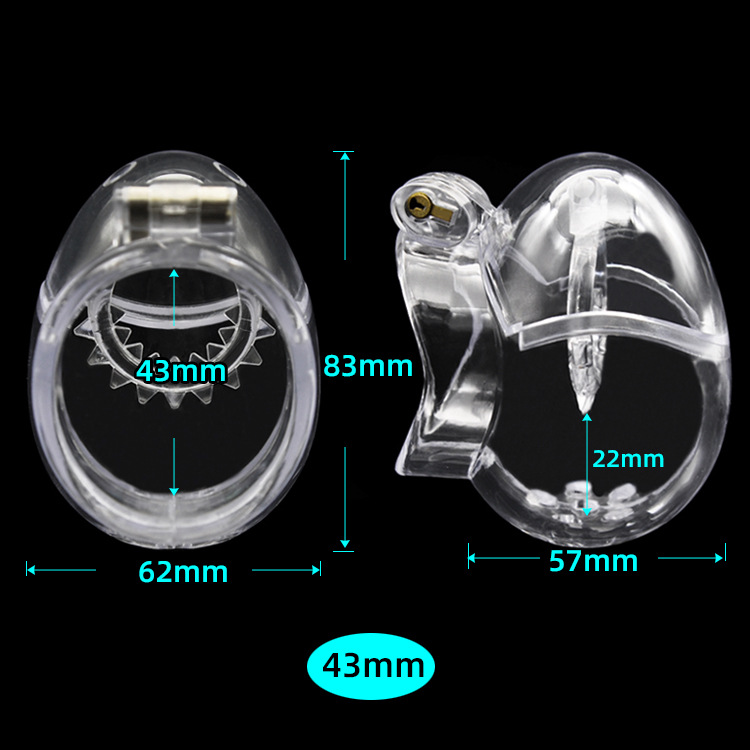 Men transparent Spikes Silicone Chastity cage