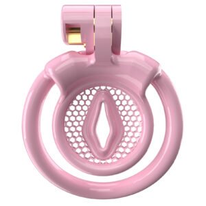 Sissy  Flat Chastity Cage Mesh Pink Male Small