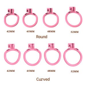 Sissy in Pink Resin Chastity Cage 1.89 and 2.35 inches long
