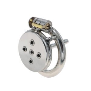 Flat Chastity Cage Metal Spiked Tube Male