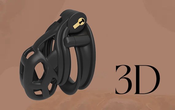 3D pinked chastity cage