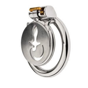 FLAT CHASTITY CAGE METAL MALE TAIL