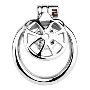 FLAT CHASTITY CAGE SPIKED METAL CATHETER