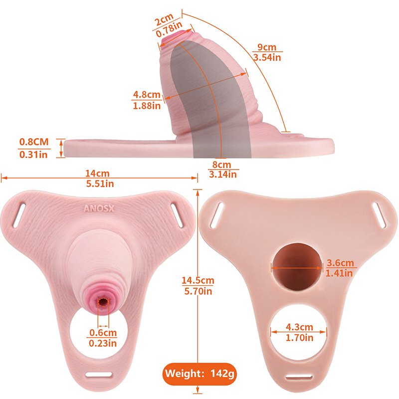 MALE CHASTITY CAGE SISSY FAUX FORESKIN DILDO SMALL