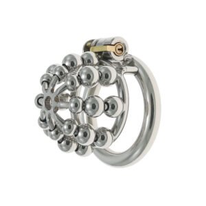 METAL COCK CAGE MALE 24 STEEL BEADS SHINY SILVER