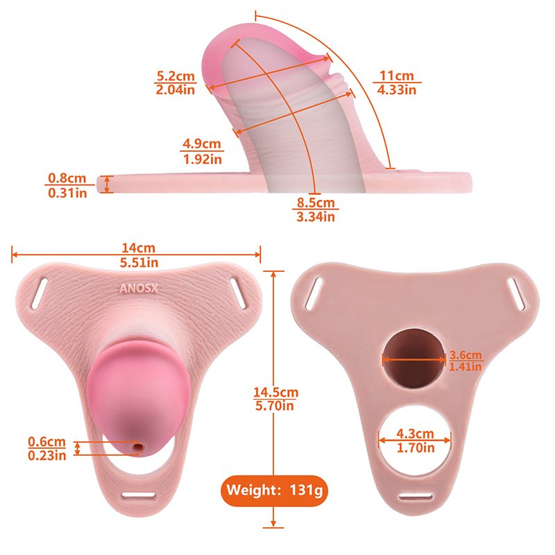 SILICONE CHASTITY CAGE FALSE PENIS BELT THREE WAY