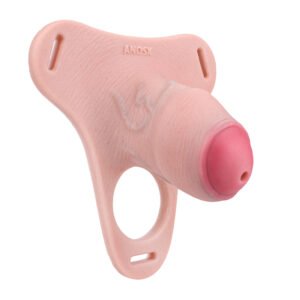 SILICONE CHASTITY CAGE FAUX FORESKIN DILDO BELT THREE WAY