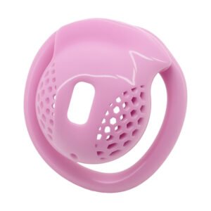 RESIN CHASTITY CAGE 3D PRINTED PINK SMALL HONEYCOMB