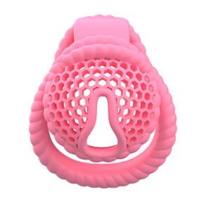 PINK CHASTITY CAGE SMALL HONEYCOMB HEMP ROPE DESIGN N2