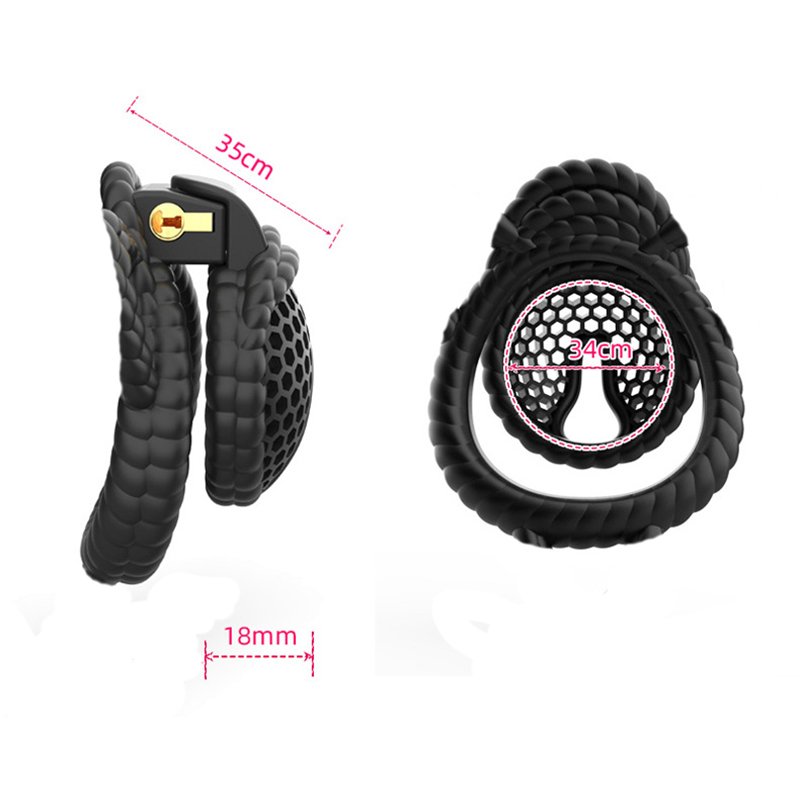 PINK CHASTITY CAGE SMALL HONEYCOMB HEMP ROPE DESIGN N2