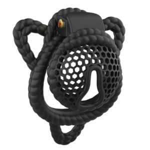 SMALL CHASTITY CAGE MALE HONEYCOMB HEMP ROPE DESIGN N1