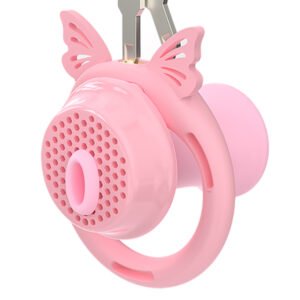 INVERTED CHASTITY CAGE PINK FLAT GRID WITH CATHETER