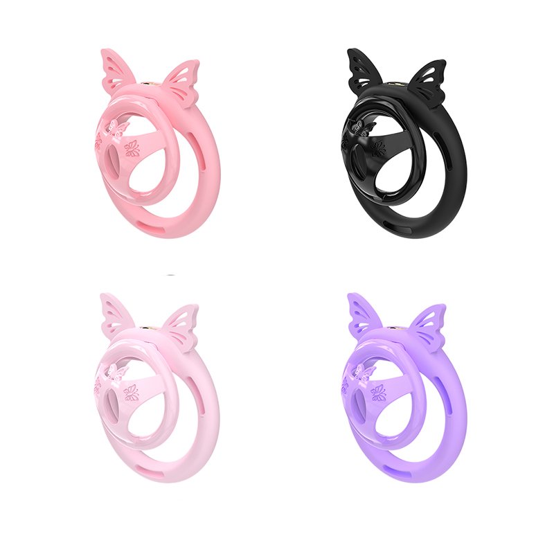 INVERTED CHASTITY CAGE PINK SMALL BUTTERFLY DESIGN