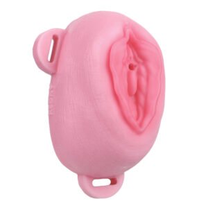 MALE CHASTITY CAGE SISSY THREE WAY FIXATION FAUX LABIA