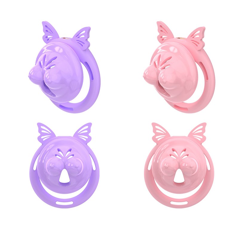 PINK CHASTITY CAGE SOFT SILICONE BREAST SHAPED