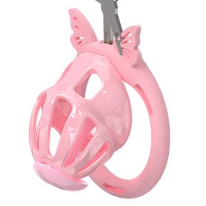 PINK COCK CAGE HOLLOW THREE WAY FIXATION BELT