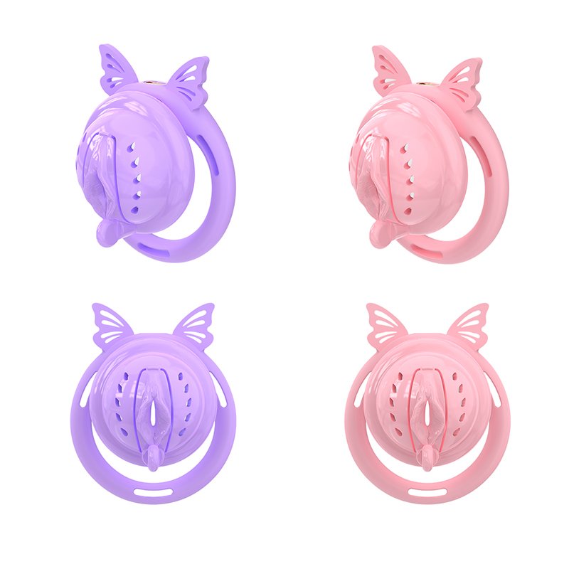 PINK COCK CAGE OPENABLE SOFT SILICONE WITH CATHETER