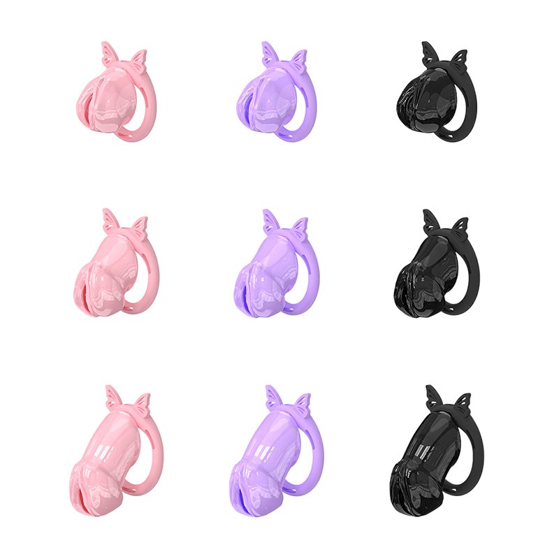 SISSY CHASTITY CAGE MALE LABIA SHAPED WITH CATHETER