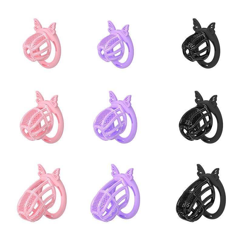 SISSY CHASTITY CAGE MALE PINK HOLLOW HONEYCOMB