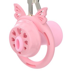 SISSY CHASTITY CAGE PINK INVERTED HOLLOW HEART SHAPED