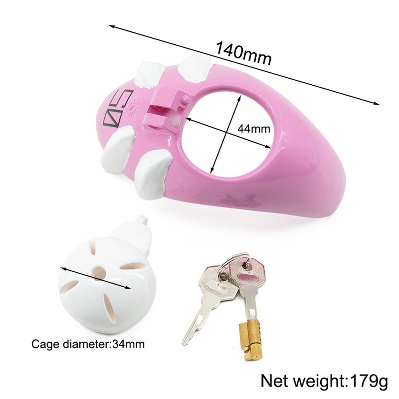 PINK COCK CAGE MALE ANIME MECHA STYLE COSPLAY