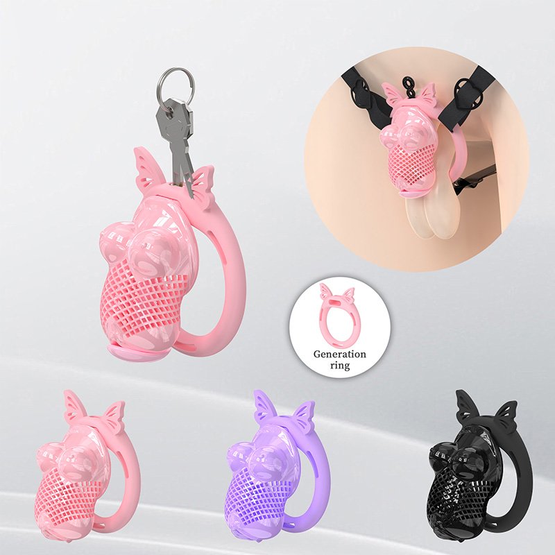 SISSY CHASTITY CAGE SEXY MESH FAKE BREAST SHAPED