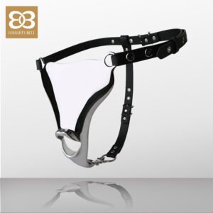 CHASTITY BELT MALE METAL ADJUSTABLE SEXY LIPS