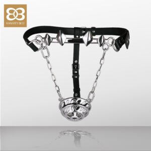 CHASTITY BELT MALE STAINLESS STEEL CHAIN SPIRAL CAGE