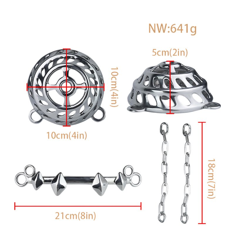 CHASTITY BELT MALE STAINLESS STEEL CHAIN SPIRAL CAGE