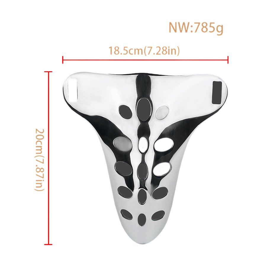 CHASTITY BELT STAINLESS STEEL WEIGHTED MASK WITH THREE-WAY FIXATION