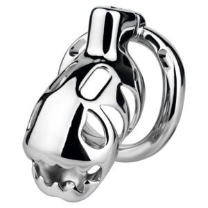 METAL COCK CAGE MALE HOLLOW PREDATOR WITH BELT