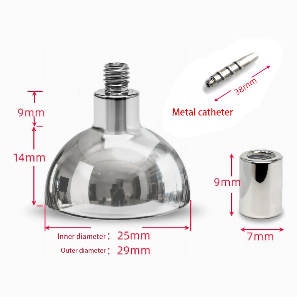 Small Metal Chastity Cage with Urethral Tube and Inverted Mechanism