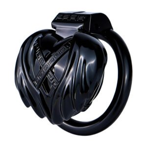 Black Resin Male Chastity Cage - Compact Fit for Small Penis Micro Device