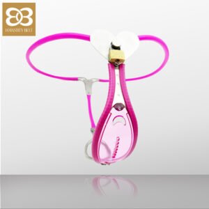 Pink Heart Female Chastity Belt – Cute Adjustable BDSM Chastity Device for Women