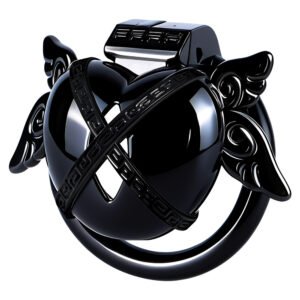 Gothic Winged Heart Sissy Chastity Cage - Black Resin Male Device