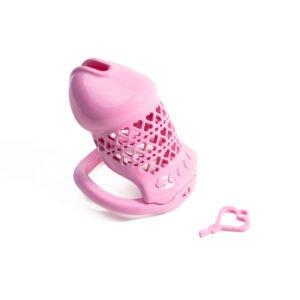 Pink Resin Heart Hollow Chastity Cage - CD/Crossdresser Breathable Support Cage