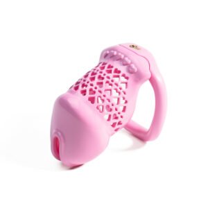 Pink Resin Heart Hollow Chastity Cage - CD/Crossdresser Breathable Support Cage