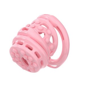 Pink Spiked Chastity Cage For Men
