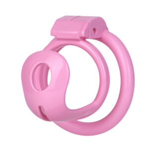 Spiral Style Pink Nano Chastity Cage for Sissy - Glossy Resin Kink Device