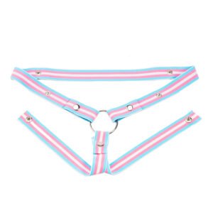 Trans Pride Chastity Cage Auxiliary Belt - Elastic Adjustable Support Harness