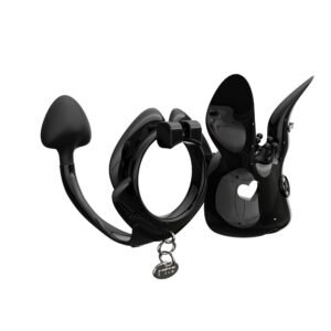 Chastity Cage with Anal Plug Bunny Resin Sissy Device