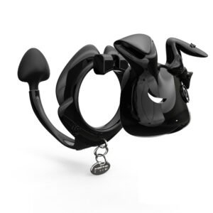 Chastity Cage with Anal Plug Lop-Ear Bunny Resin Sissy Device